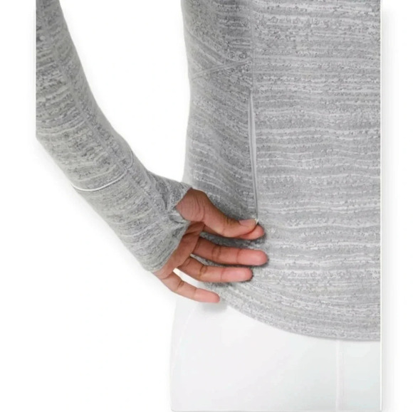 Lululemon Close to Crossing Long Sleeve *Rulu White Gray Stripe Jacquard 4 - Picture 11 of 16